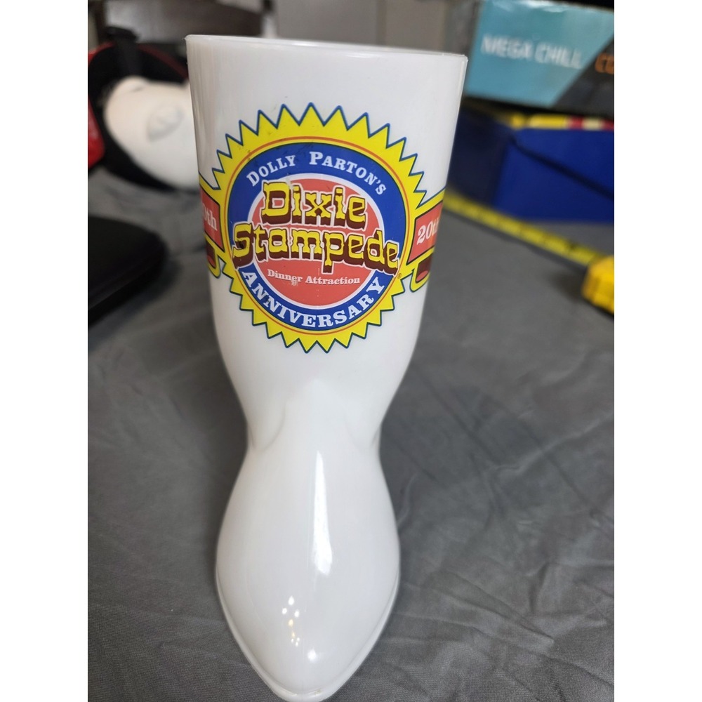 Dolly Parton's Dixie Stampede 20th Anniversary Cowboy Boot Mug Souvenir Cup